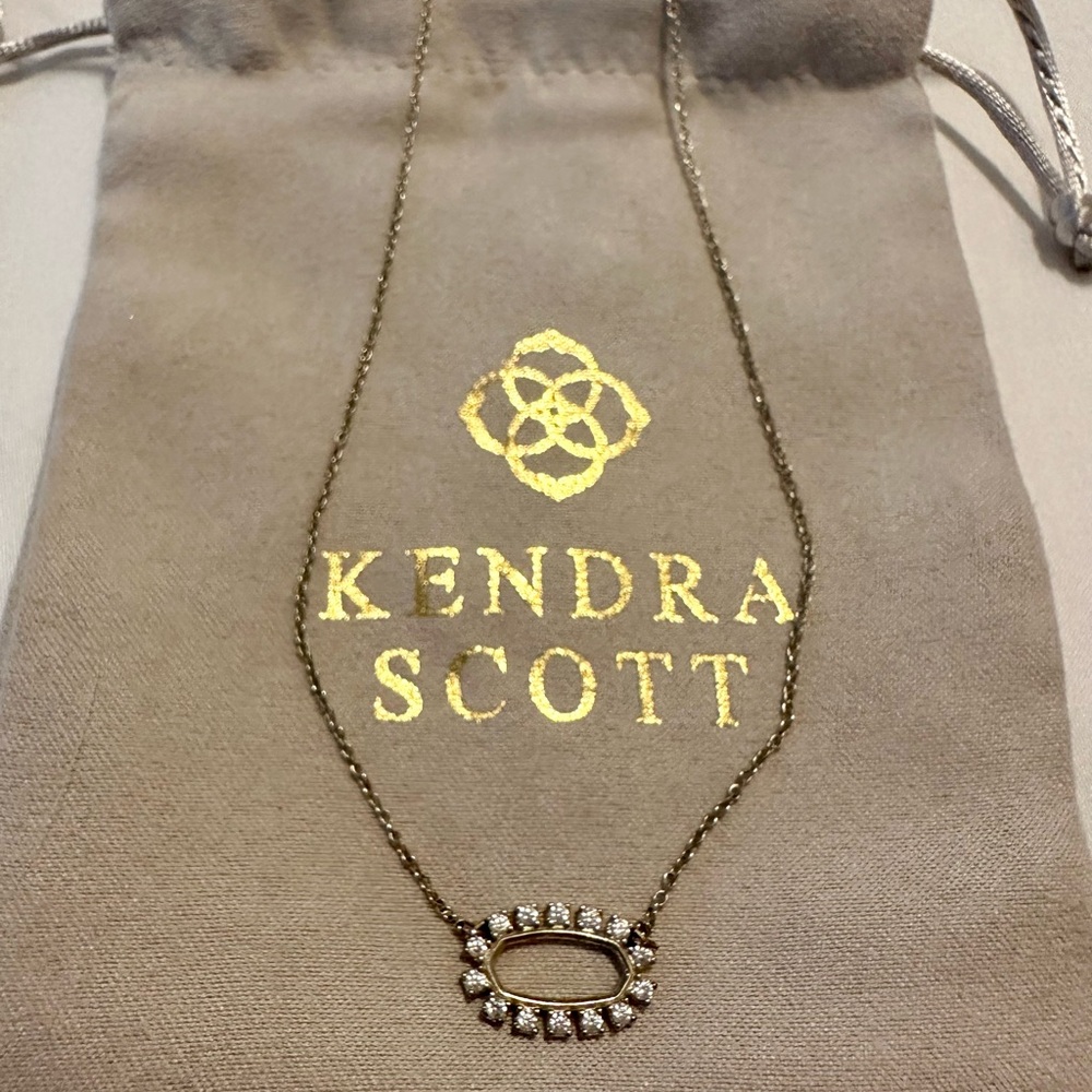 Kendra Scott Elisa Open Frame Crystal Pendant in Gold